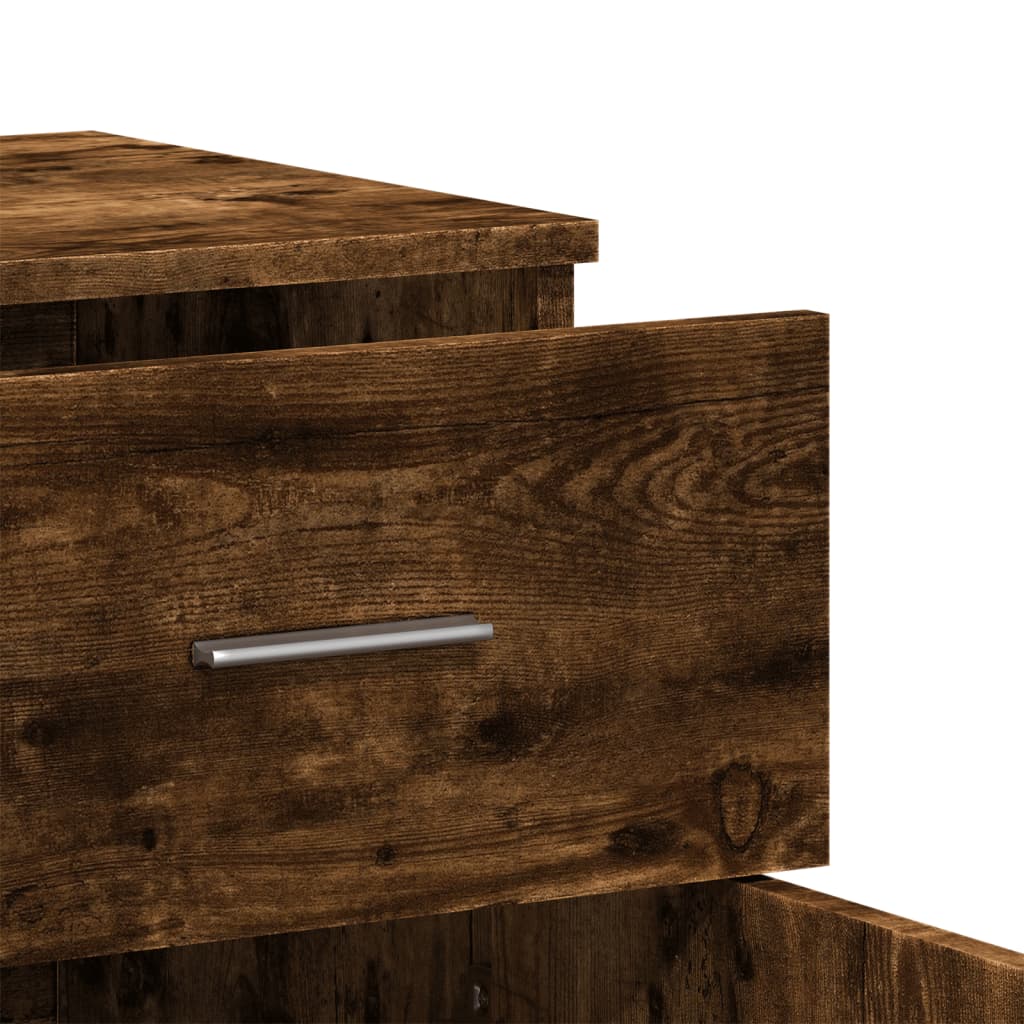 skænke 2 stk. 79x38x80 cm konstrueret træ røget egetræsfarve