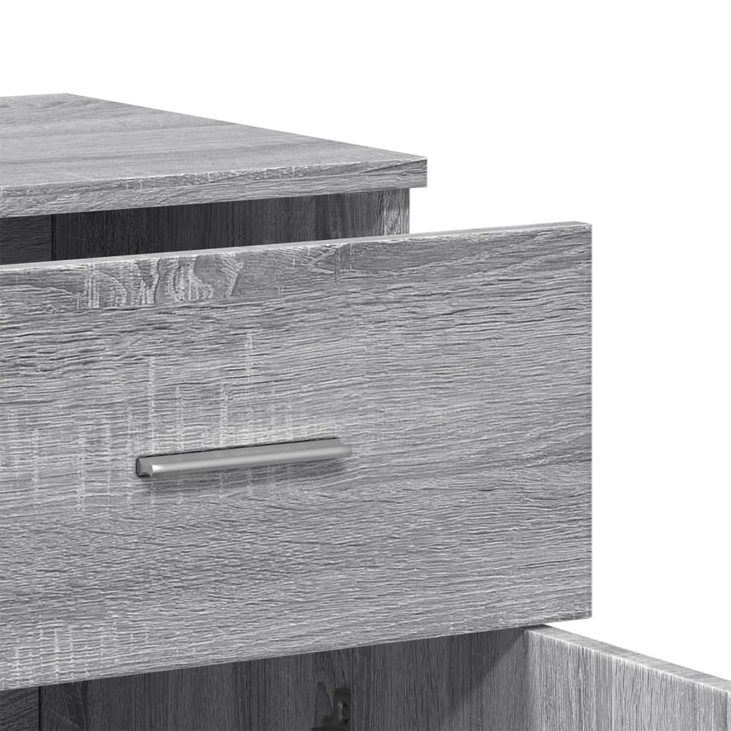 skænke 2 stk. 79x38x80 cm konstrueret træ grå sonoma-eg