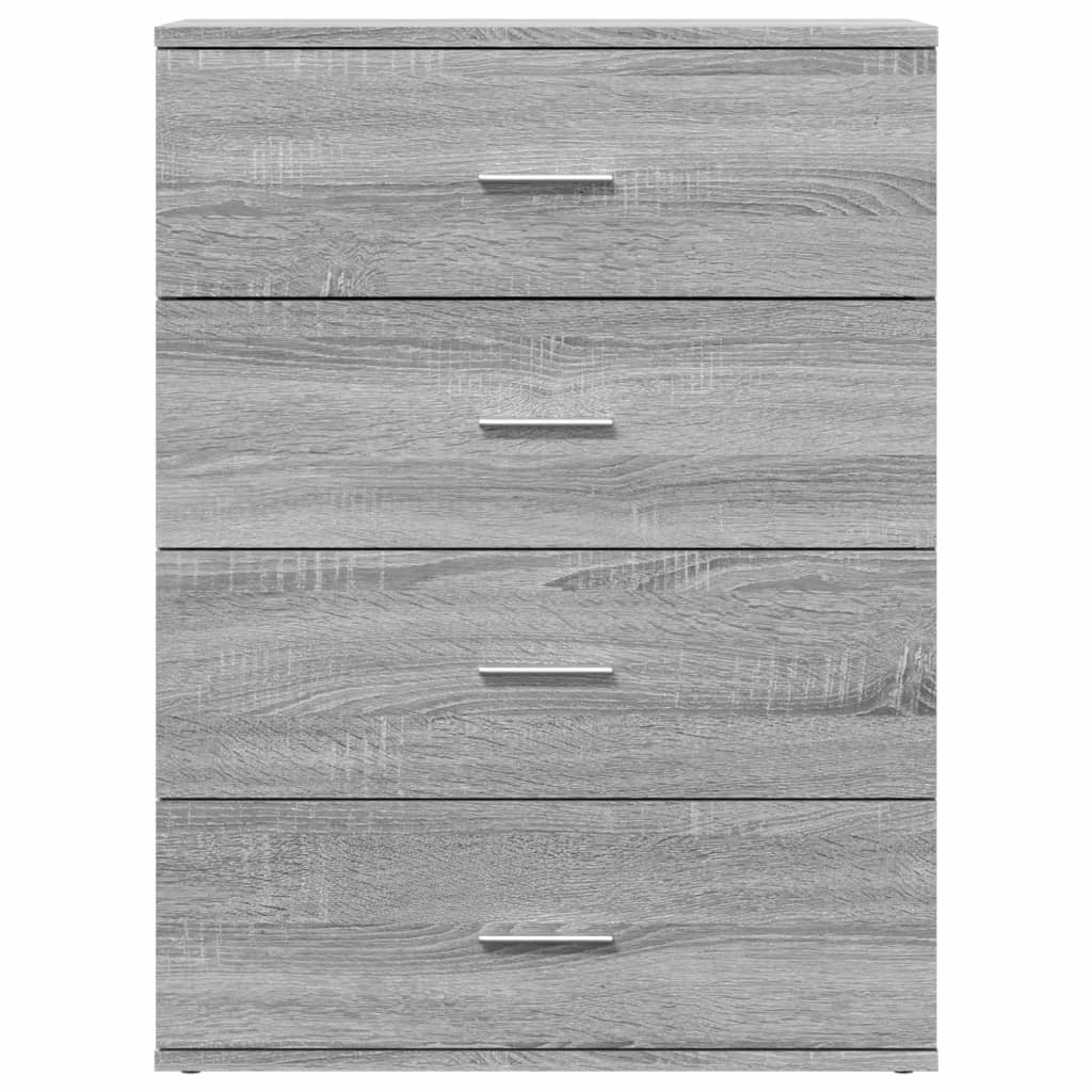 kommoder 2 stk. 60x39x80 cm konstrueret træ grå sonoma-eg