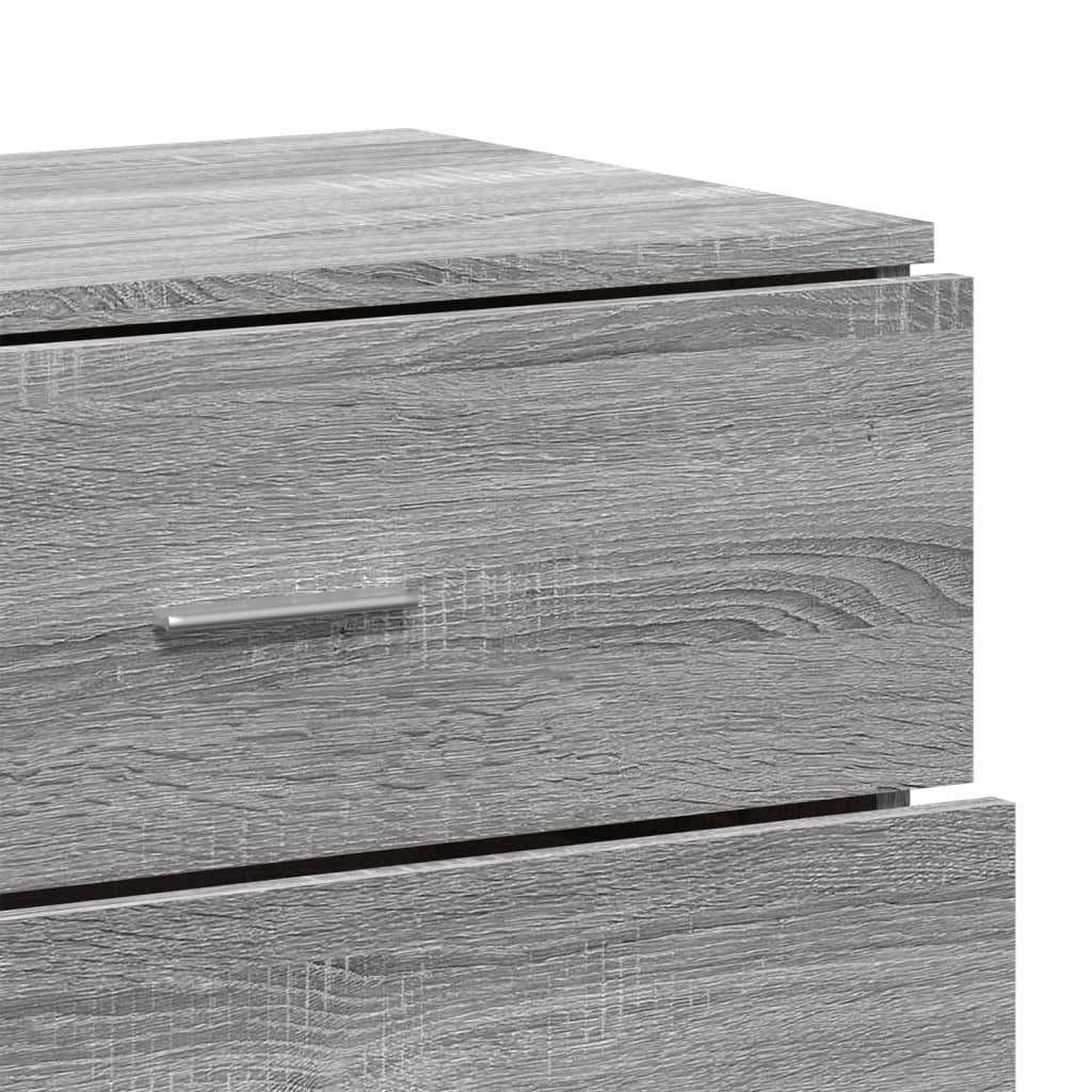kommoder 2 stk. 60x39x80 cm konstrueret træ grå sonoma-eg