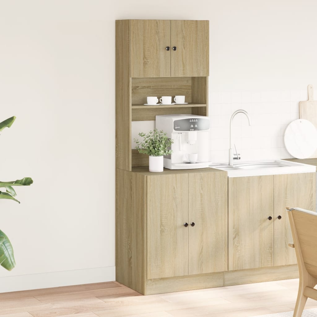 køkkenskab 60x50x180 cm konstrueret træ sonoma-eg