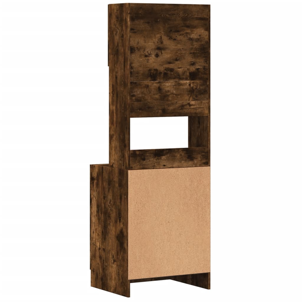 køkkenskab 60x50x180 cm konstrueret træ røget egetræsfarve