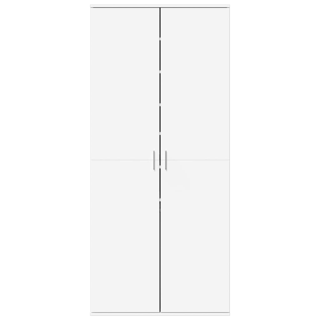 skoskab 80x39x178 cm konstrueret træ hvid