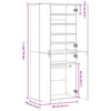 skoskab 80x39x178 cm konstrueret træ sonoma-eg