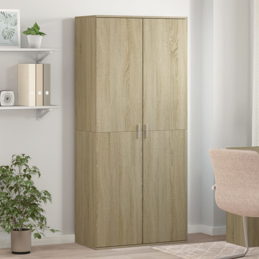 skoskab 80x39x178 cm konstrueret træ sonoma-eg
