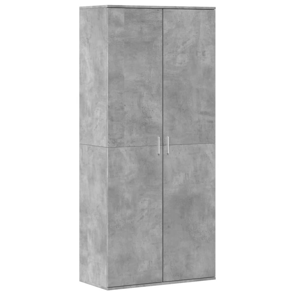 skoskab 80x39x178 cm konstrueret træ betongrå