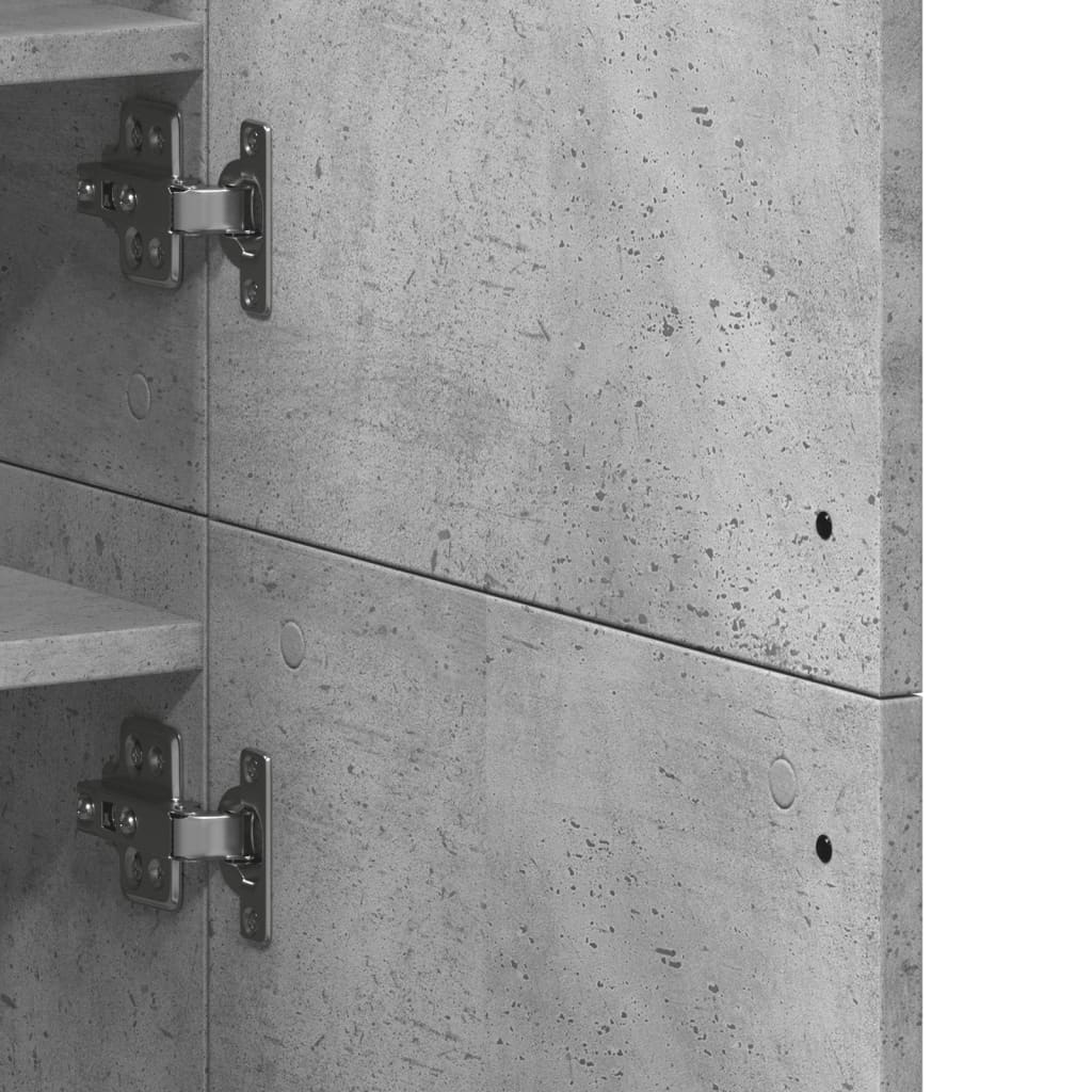 skoskab 80x39x178 cm konstrueret træ betongrå