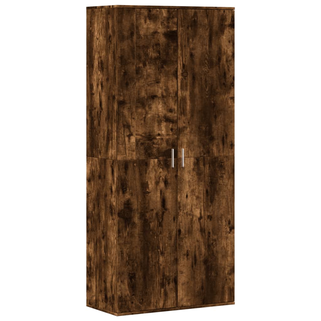 skoskab 80x39x178 cm konstrueret træ røget egetræsfarve