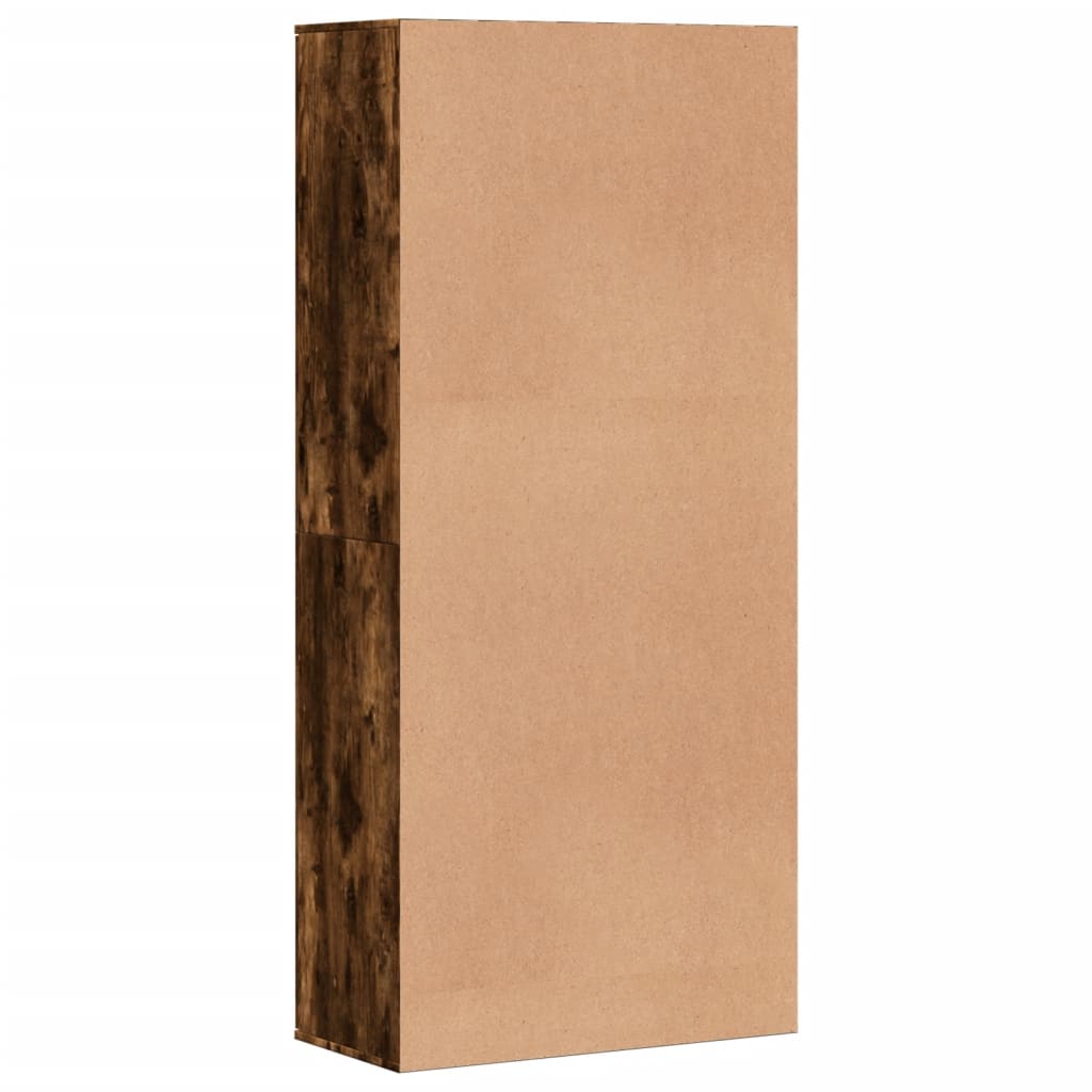 skoskab 80x39x178 cm konstrueret træ røget egetræsfarve