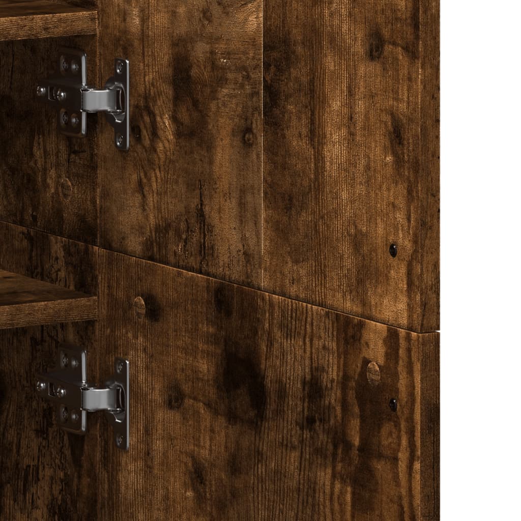 skoskab 80x39x178 cm konstrueret træ røget egetræsfarve