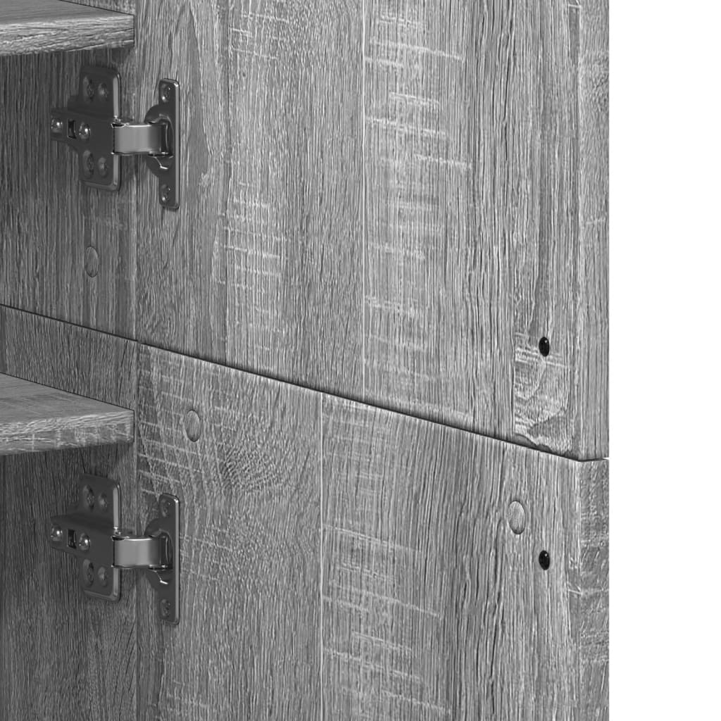 skoskab 80x39x178 cm konstrueret træ grå sonoma-eg