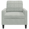 lænestol 60 cm velour lysegrå