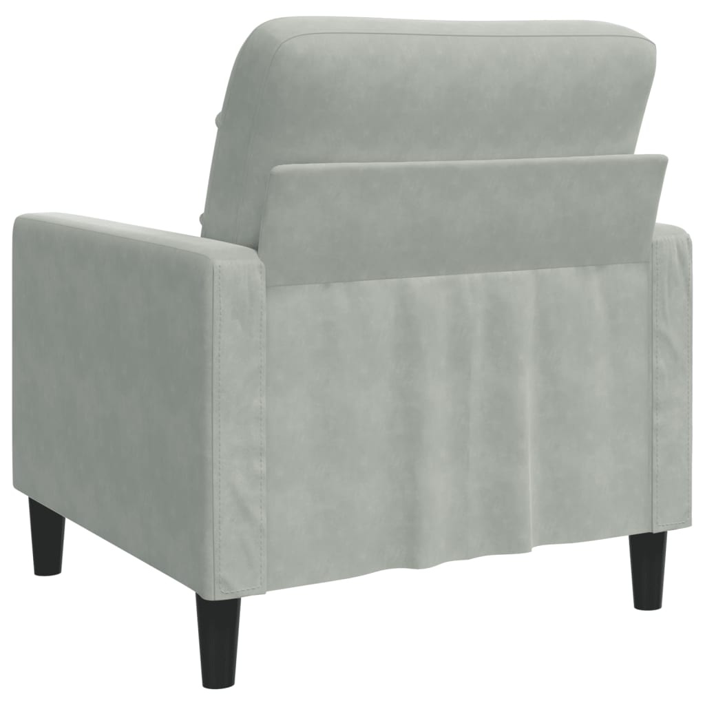 lænestol 60 cm velour lysegrå