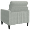 lænestol 60 cm velour lysegrå