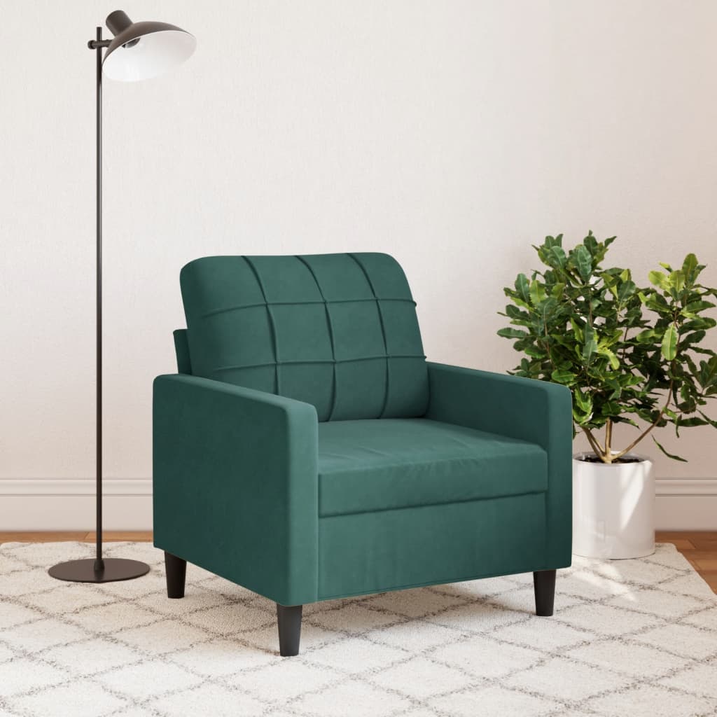 lænestol 60 cm velour lysegrøn