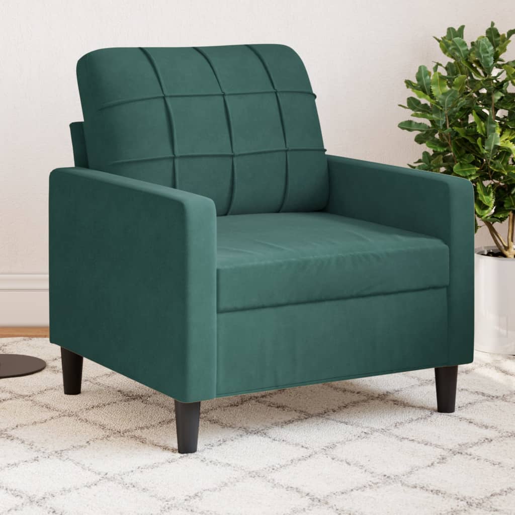 lænestol 60 cm velour lysegrøn