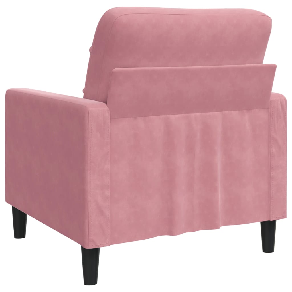 lænestol 60 cm velour lyserød