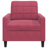lænestol 60 cm velour vinrød