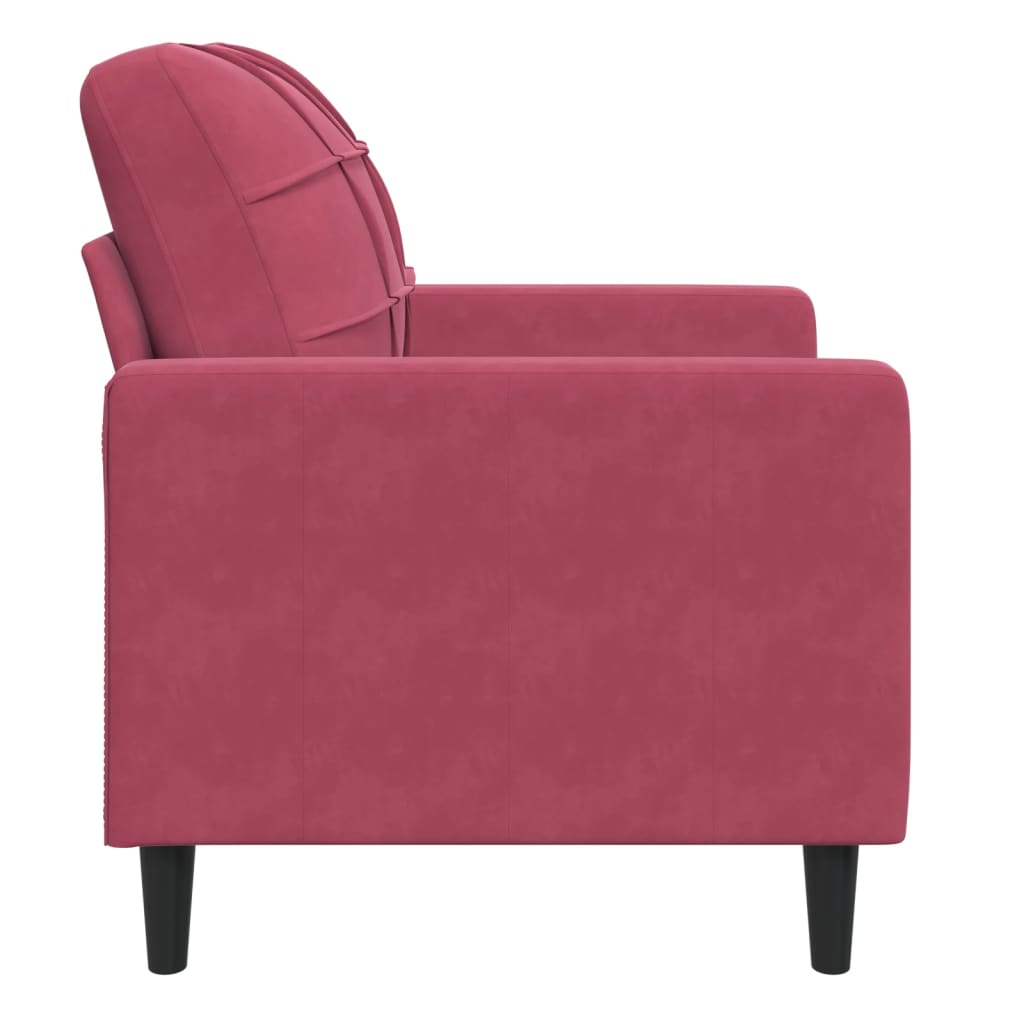 lænestol 60 cm velour vinrød