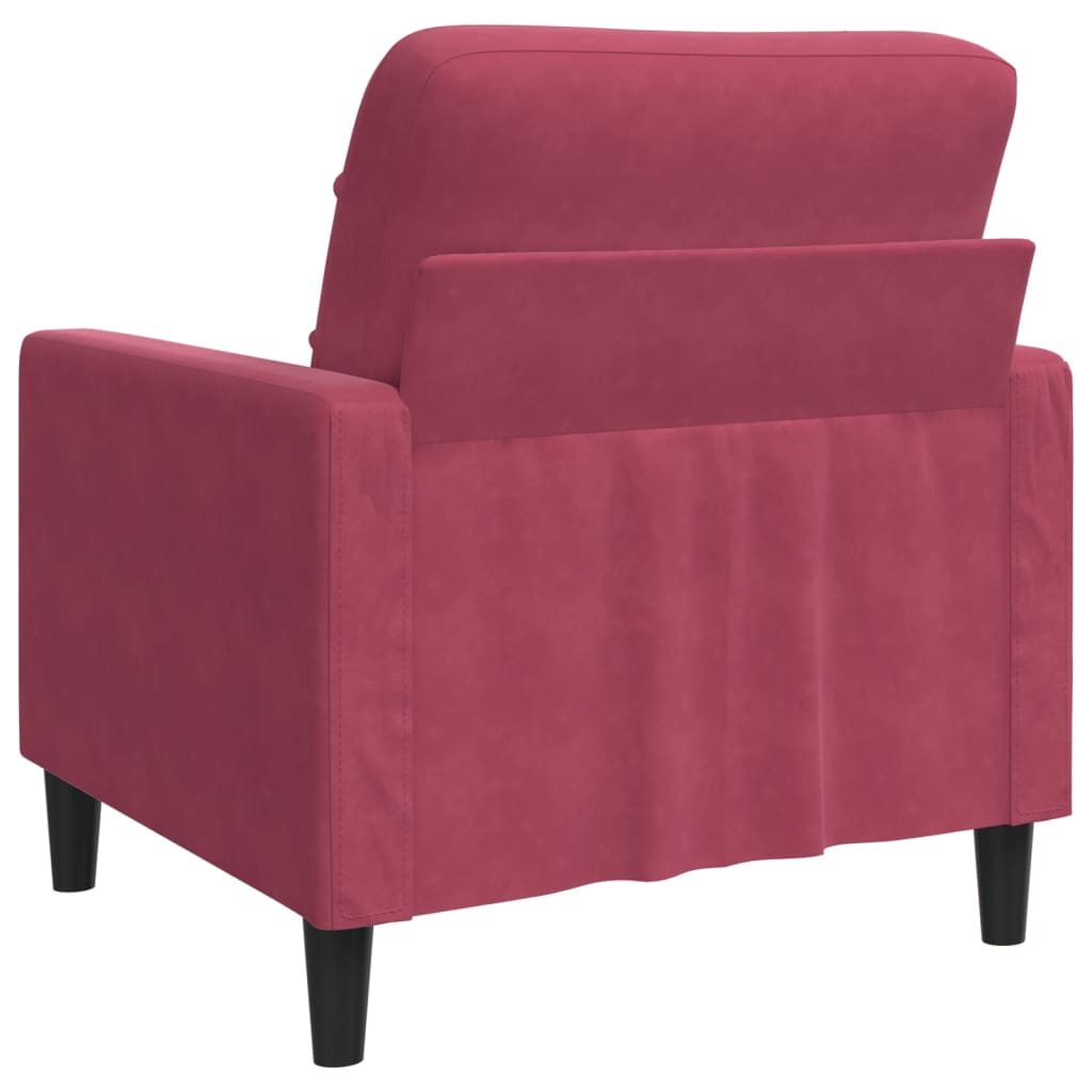 lænestol 60 cm velour vinrød