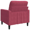 lænestol 60 cm velour vinrød
