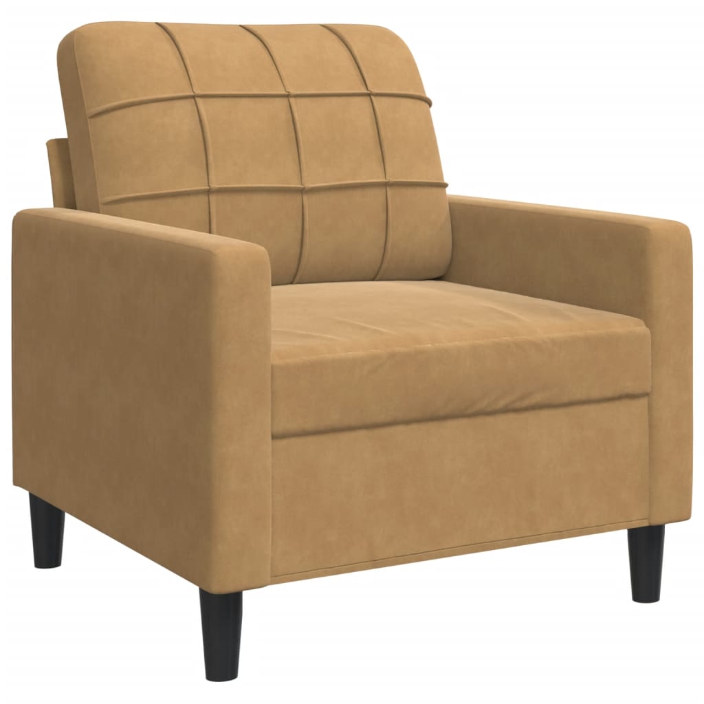lænestol 60 cm velour brun