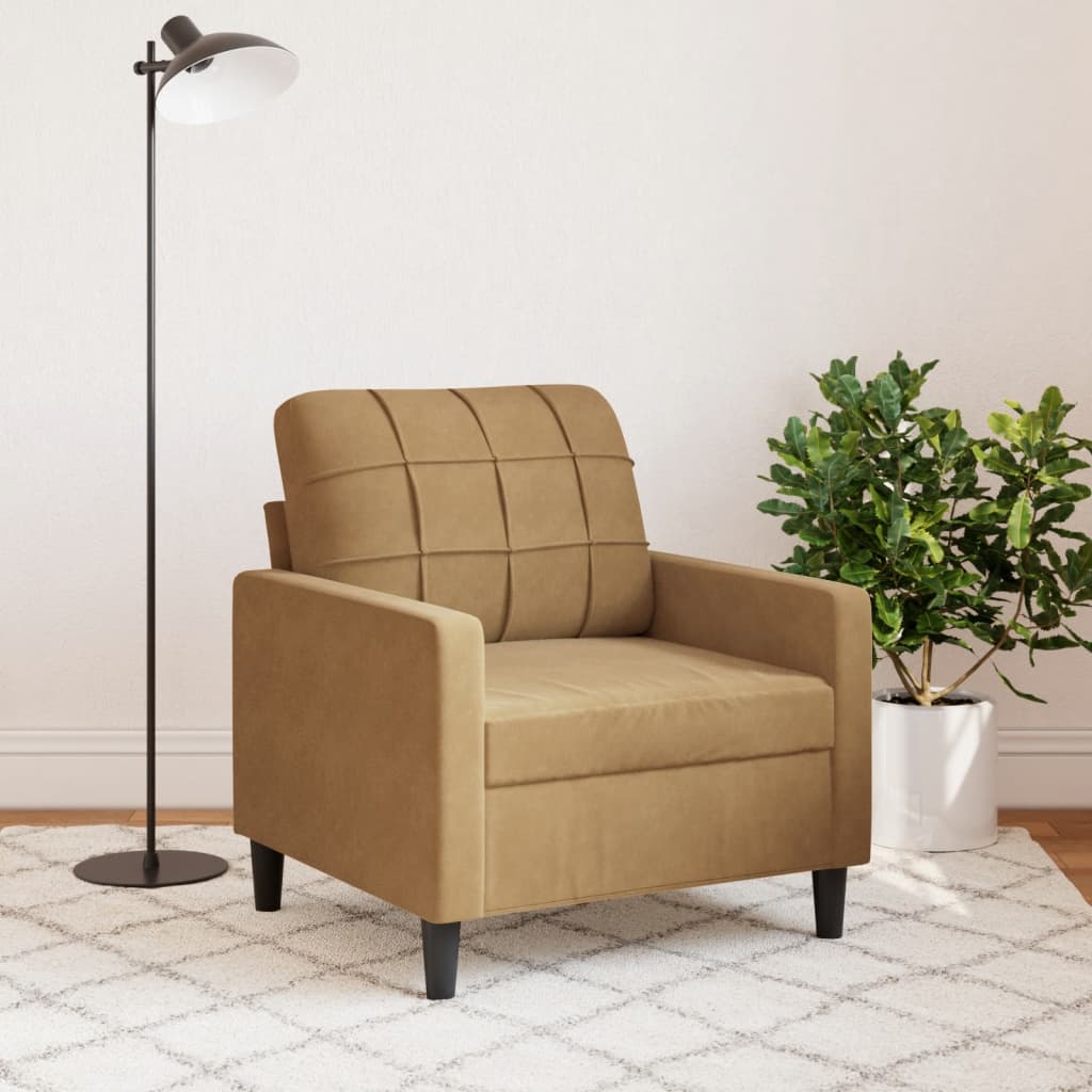 lænestol 60 cm velour brun