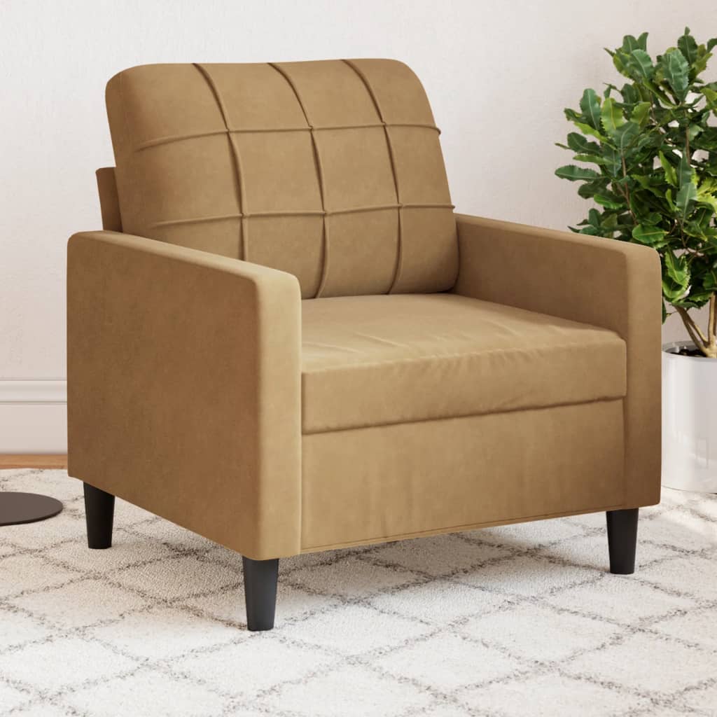 lænestol 60 cm velour brun