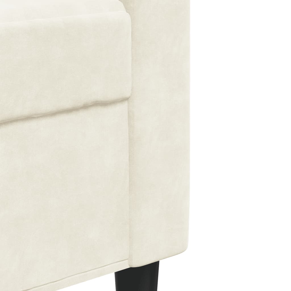 lænestol 60 cm velour cremefarvet
