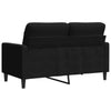 2-personers sofa 120 cm fløjl sort