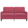 2-personers sofa 140 cm fløjl vinrød