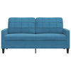 2-personers sofa 140 cm fløjl blå