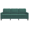 3-personers sofa 180 cm fløjl mørkegrøn