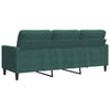 3-personers sofa 180 cm fløjl mørkegrøn