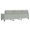 3-personers sofa 210 cm fløjl lysegrå