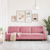 3-personers sofa 210 cm fløjl lyserød