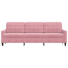 3-personers sofa 210 cm fløjl lyserød