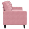 3-personers sofa 210 cm fløjl lyserød