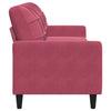 3-personers sofa 210 cm fløjl vinrød