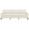 3-personers sofa 210 cm fløjl cremefarvet