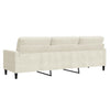 3-personers sofa 210 cm fløjl cremefarvet