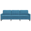 3-personers sofa 210 cm velour blå