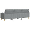3-personers sofa med pyntepuder 210 cm stof lysegrå