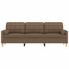 3-personers sofa med pyntepuder 210 cm stof brun