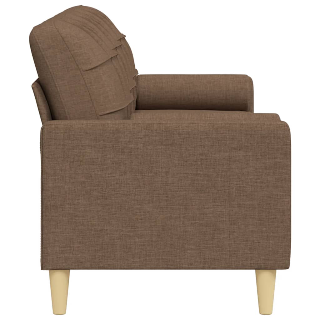 3-personers sofa med pyntepuder 210 cm stof brun