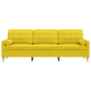 3-personers sofa med pyntepuder 210 cm stof lysegul