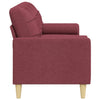 3-personers sofa med pyntepuder 210 cm stof vinrød
