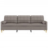 3-personers sofa med pyntepuder 210 cm stof gråbrun