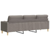 3-personers sofa med pyntepuder 210 cm stof gråbrun