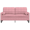 2-personers sofa med pyntepuder 140 cm velour pink